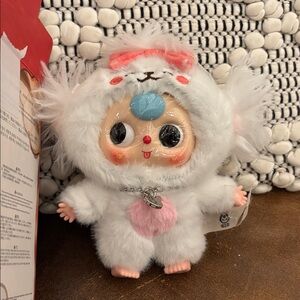 Charming White and Pink Plush Pet Toy
